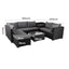 Large Modular Outdoor Ottoman Lounge Set in Black