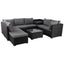 Large Modular Outdoor Ottoman Lounge Set in Black