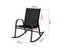 Rocking Chair High Back Rocker Chairs Steel Metal Textilene Fabric-Black