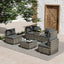 Outdoor Modular Lounge Sofa with Wicker End Table Set