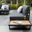 Modern Outdoor 7 Piece Lounge Set with Slatted Polywood Design Tables