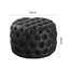 Contemporary Black Leather-look Ottoman with Button