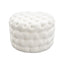 Bouclé White Ottoman-Round