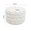 Bouclé White Ottoman-Round