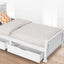2 x Wooden Bed Frame Storage Trundle Drawers-White