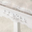 Carved Dressing Vanity Table Set with Mirror&Stool- White