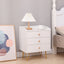 Winston 3-Drawer Nightstand Bedside Table with Gold Steel Legs Tray Top White