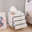 Winston 3-Drawer Nightstand Bedside Table with Gold Steel Legs Tray Top White