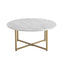 White Marble Effect Round Coffee Table with Gold Legs