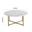 White Marble Effect Round Coffee Table with Gold Legs