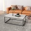 Industrial Style Marble Effect Rectangular Coffee Table