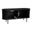 Ribbed Black Sideboard with Sliding Doors