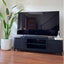160cm Ribbed Black Entertainment Unit