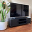 160cm Ribbed Black Entertainment Unit