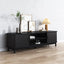 160cm Ribbed Black Entertainment Unit