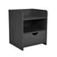 Bedside Table Side Storage Cabinet Nightstand 1 Drawer 2 Shelf LARK BLACK