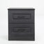 Bedside Table Side Storage Cabinet Nightstand Bedroom 2 Drawer KEVA BLACK