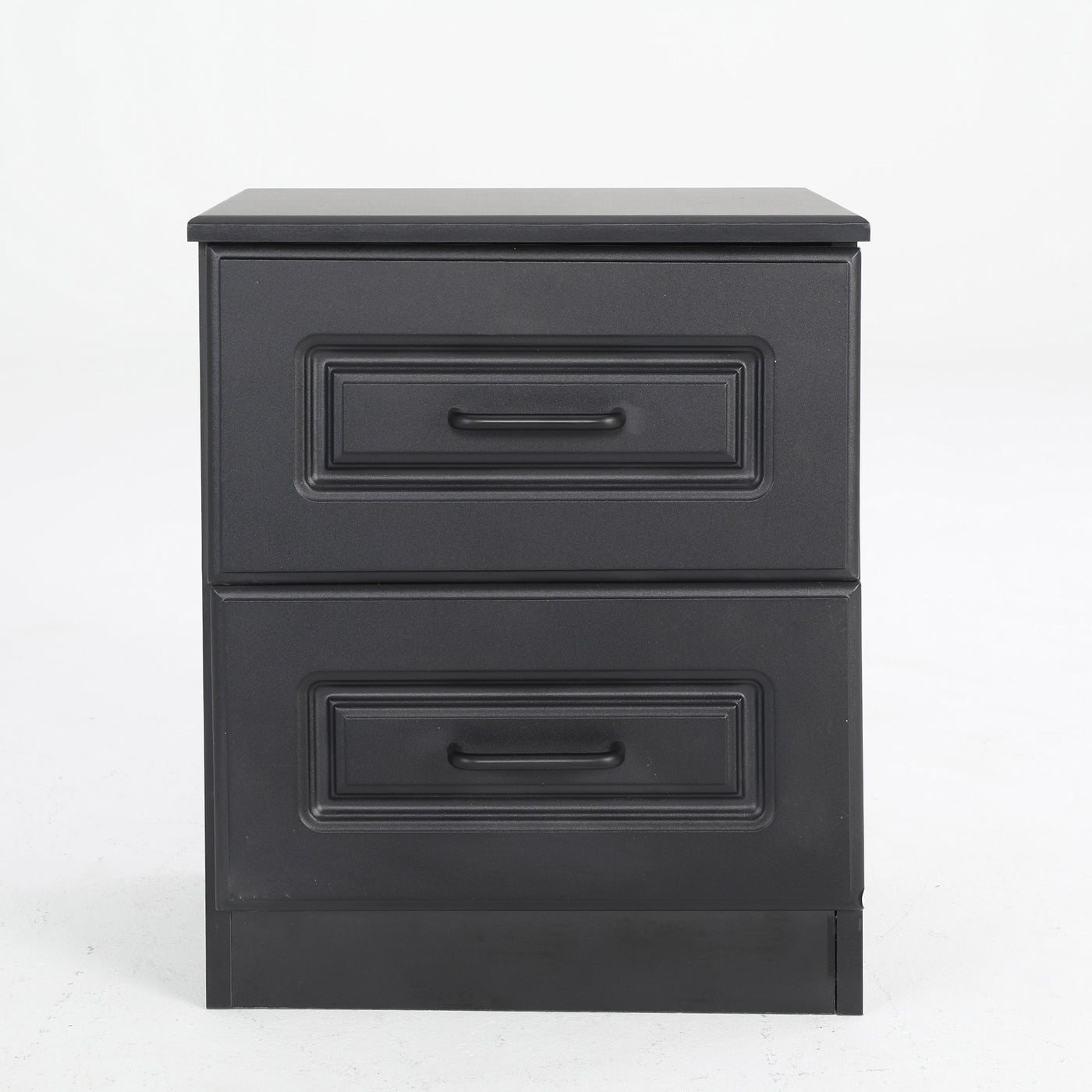 2X Bedside Table Side Storage Cabinet Nightstand Bedroom 2 Drawer KEVA BLACK