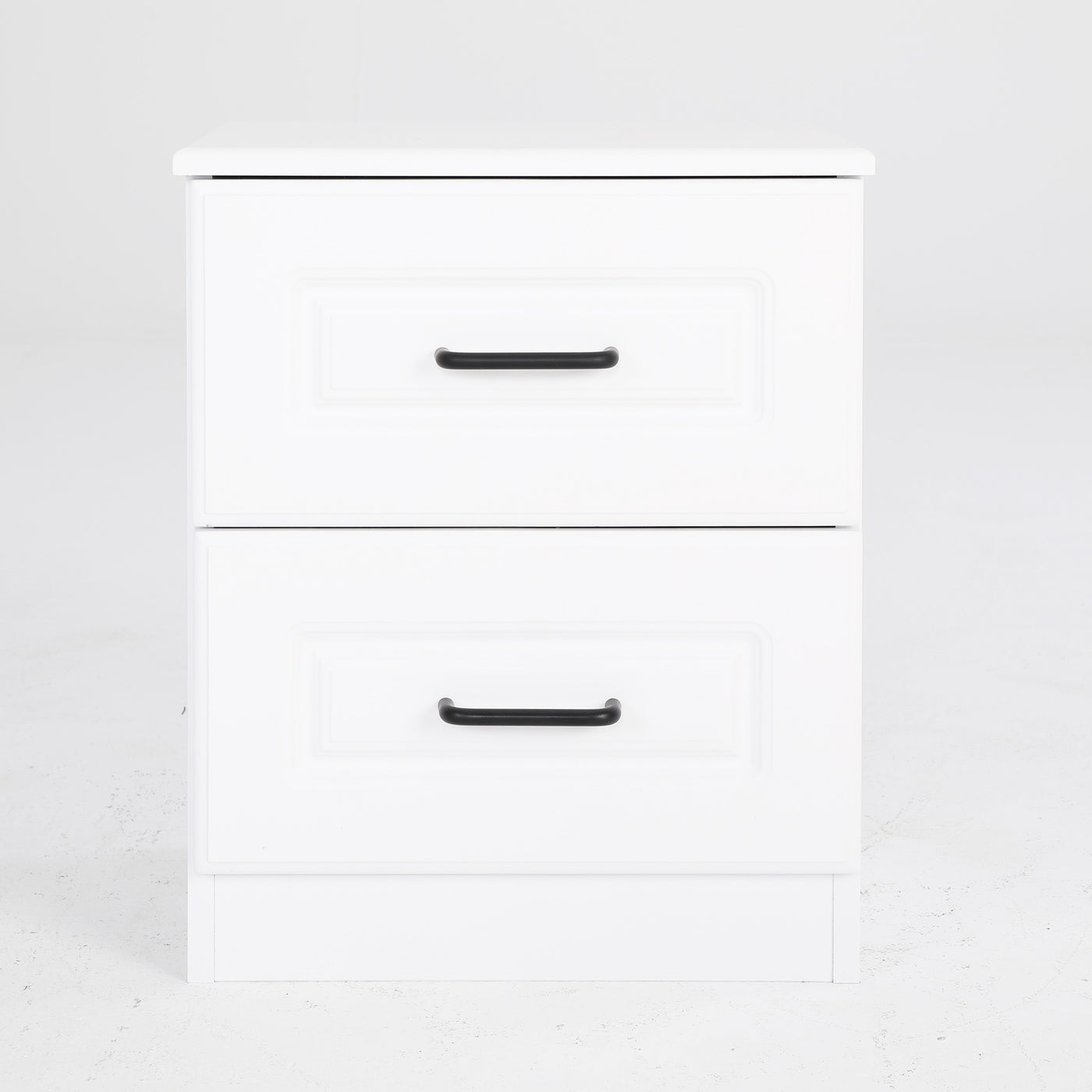 Bedside Table Side Storage Cabinet Nightstand Bedroom 2 Drawer KEVA WHITE