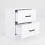 Bedside Table Side Storage Cabinet Nightstand Bedroom 2 Drawer KEVA WHITE