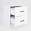 Bedside Table Side Storage Cabinet Nightstand Bedroom 2 Drawer KEVA WHITE