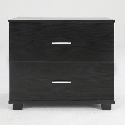 2X Bedside Table Side Storage Cabinet Nightstand Bedroom 2 Drawer ETTA BLACK