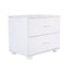 Bedside Table Side Storage Cabinet Nightstand Bedroom 2 Drawer Legs ETTA WHITE