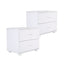 2X Bedside Table Side Storage Cabinet Nightstand Bedroom 2 Drawer Legs ETTA WHITE