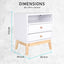 Bedside Table Side Storage Cabinet Nightstand Bedroom 2 Drawer ANYA - WHITE