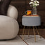 Side Table Storage Ottoman - Velvet Padded Stool Vanity Footstool REMY GREY