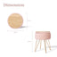 Side Table Storage Ottoman - Velvet Padded Stool Vanity Footstool REMY PINK