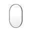 Wall Mirror Oval Aluminum Frame Bathroom 50x75cm BLACK