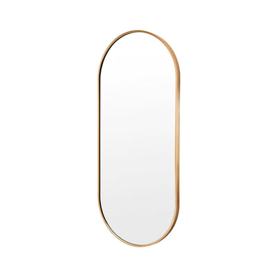 Wall Mirror Oval Aluminum Frame Bathroom 45x100cm GOLD