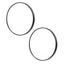 2 Set Wall Mirror Round Aluminum Frame Bathroom 60cm BLACK