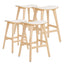 4X Wooden Bar Stool Padded Fabric Dining Chair KANSO 65cm BEIGE