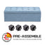 Storage Ottoman Stool 102cm Fabric LIGHT GREY BLUE