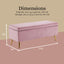 Storage Ottoman Stool Bench Seat 110cm Velvet PINK