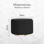 Fabric Ottoman Round Wooden Leg Foot Stool - BLACK