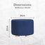 Fabric Ottoman Round Wooden Leg Foot Stool - DARK BLUE