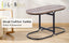 Coffee Table Oval Wooden Top Iron Metal Base Side End Table - Brown