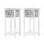 2X Bedside Table Drawer Vintage Side Table Storage Cabinet VALERIE GREY