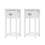 2X Bedside Table Drawer Vintage Side Table Storage Cabinet Bedroom VALERIE WHITE