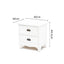 Bedside Table 2 Drawer Vintage Side Table Storage Cabinet Bedroom LYDIA WHITE