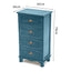 Bedside Table 4 Drawer Vintage Side Table Storage Cabinet Bedroom ADELINE BLUE