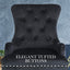 La Bella 2 Set Black French Provincial Dining Chair Ring Studded Lisse Velvet Rubberwood