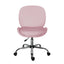 Office Desk Chair - Velvet Armless Swivel Study Seat OVOID PINK