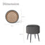 Side Table Storage Ottoman - Velvet Padded Stool Vanity Footstool CLEO GREY