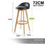 2X Wooden Bar Stool Dining Chair Leather LEILA 72cm BLACK