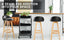 4X Wooden Bar Stool Dining Chair Leather LEILA 72cm BLACK