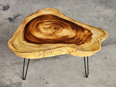 Round Raintree Wood Live Edge Coffee Table